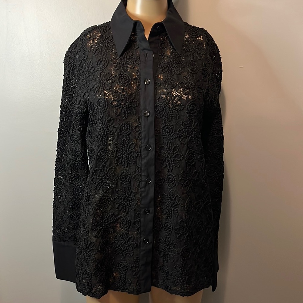 NWT Zara lace and embroidered shirt
